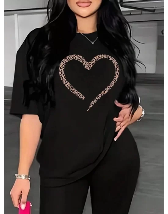 Baskılı T-shirt - Siyah