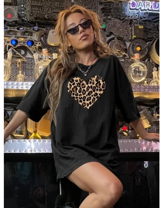 Baskılı T-shirt - Siyah