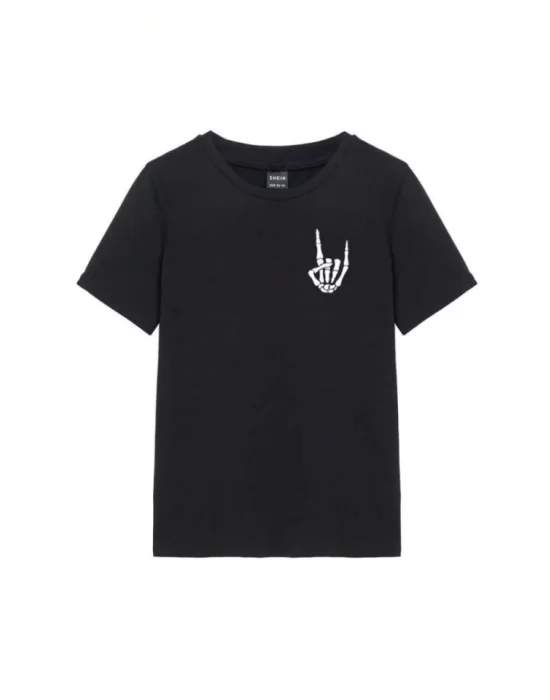 Baskılı T-shirt - Siyah