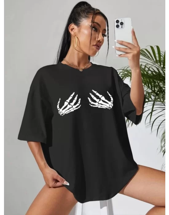 Baskılı T-shirt - Siyah