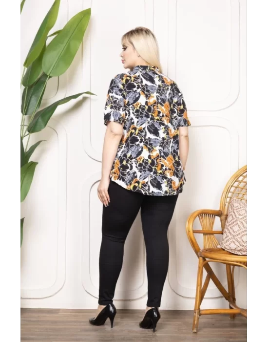 Bebe Yaka Püskül Detaylı Bluz - Desenli