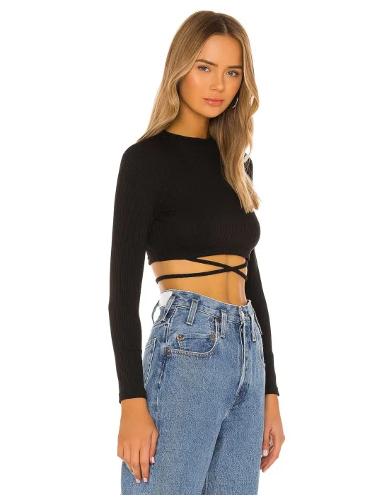 Belden Bağlamalı Crop Top