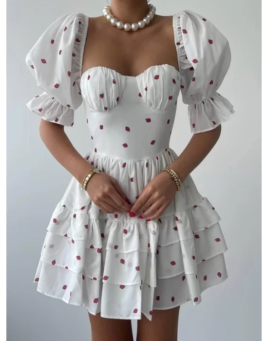 Beyaz Mini Elbise
