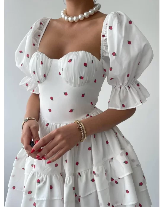 Beyaz Mini Elbise
