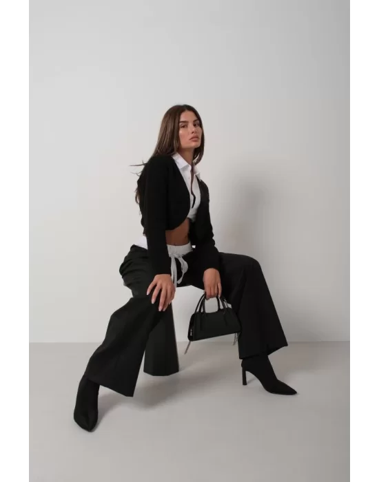 Biyeli Crop Triko Hırka