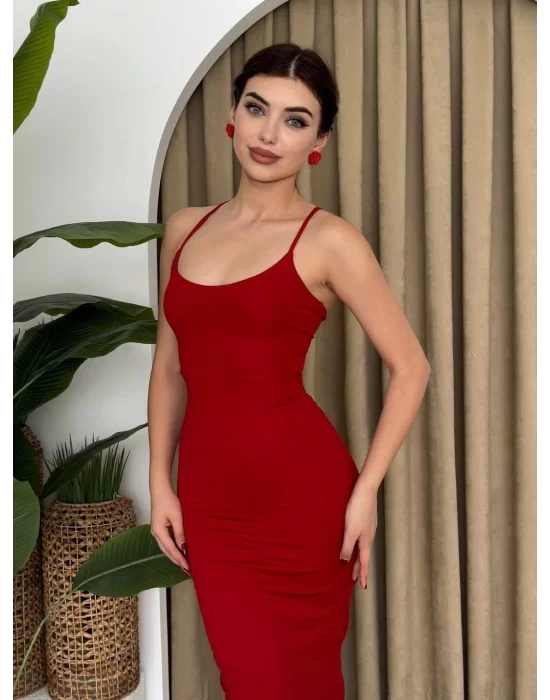 Blear Sırt Bağlamalı Elbise