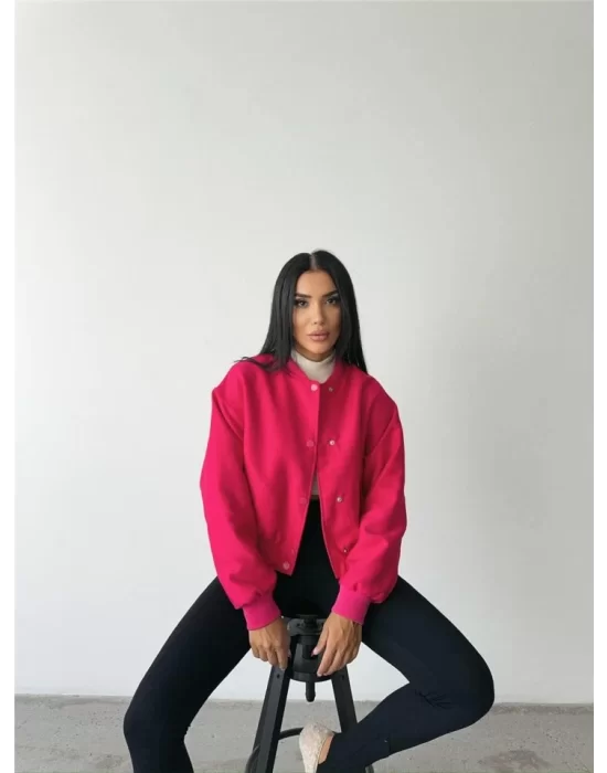 BOMBER MONT CYRUS KUMAŞ - Fuşya