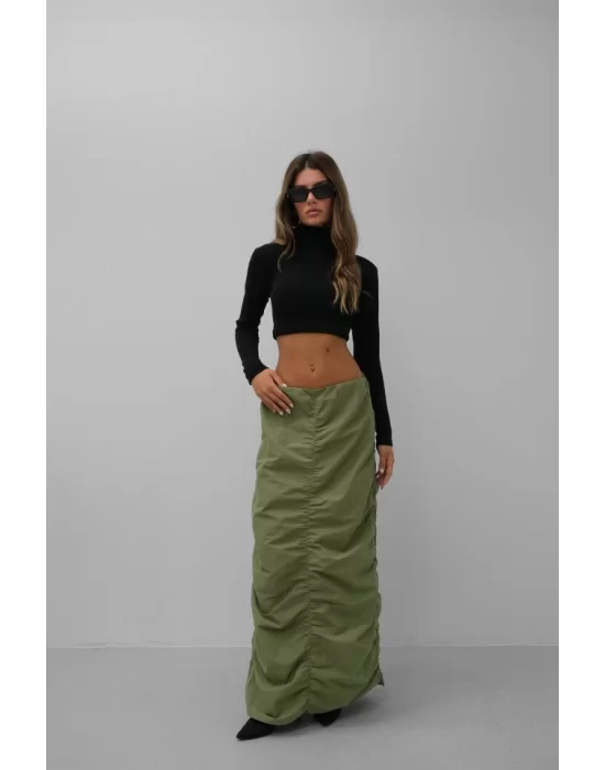 Büzgü Detay Maxi Etek