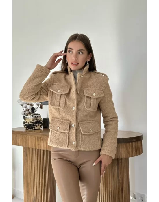 Camel Cepli Yumoş Ceket