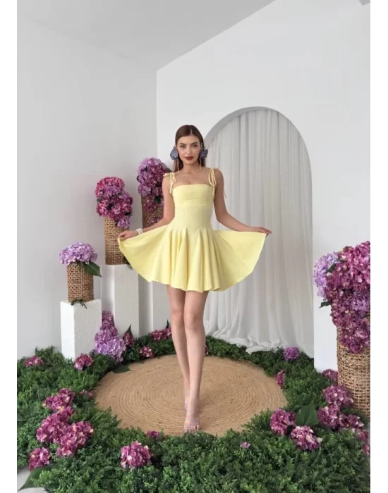 Clara Askılı Mini Elbise