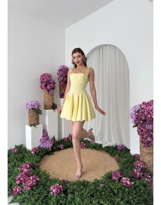 Clara Askılı Mini Elbise