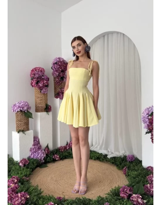 Clara Askılı Mini Elbise