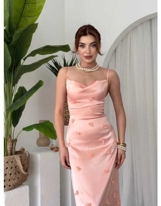 Dora Çiçek Detaylı Elbise