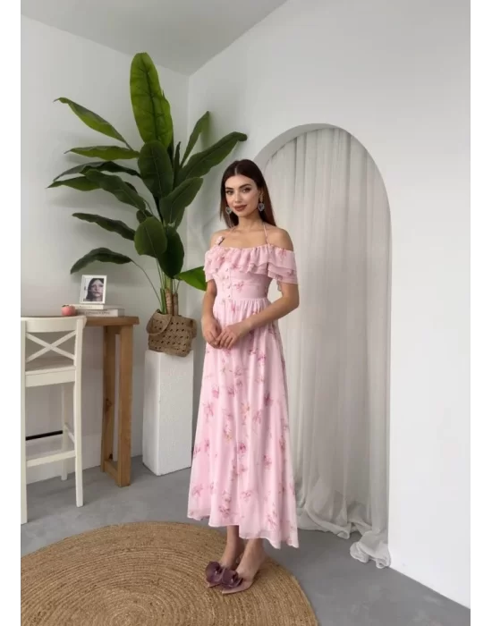 Elmi Çiçek Detaylı Elbise