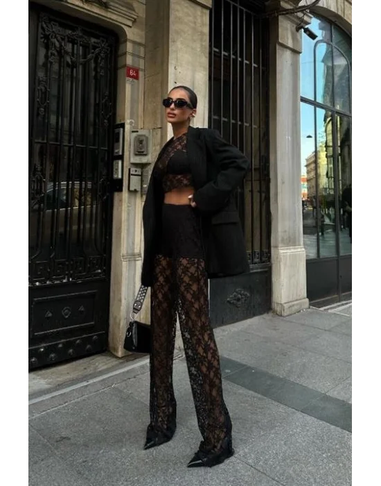 Evelyne Crop Dantelli Takım 9751-08