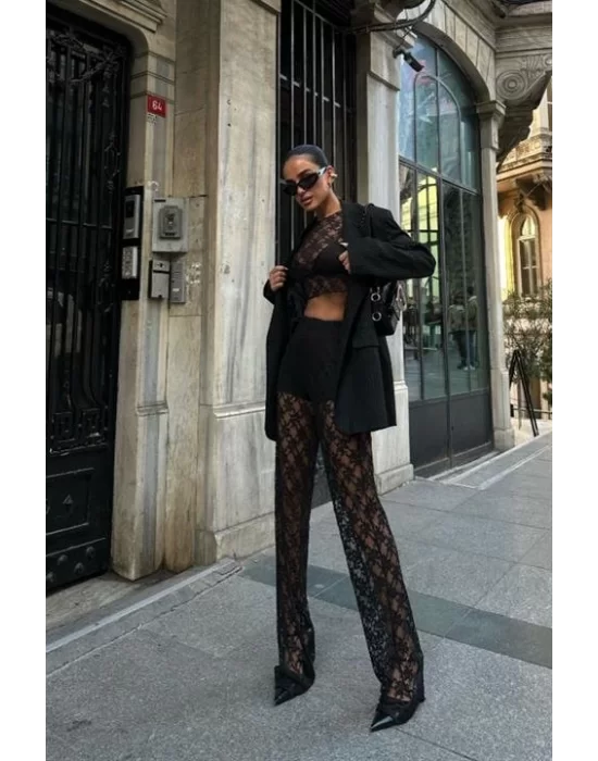 Evelyne Crop Dantelli Takım 9751-08