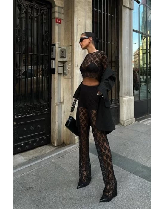 Evelyne Crop Dantelli Takım 9751-08