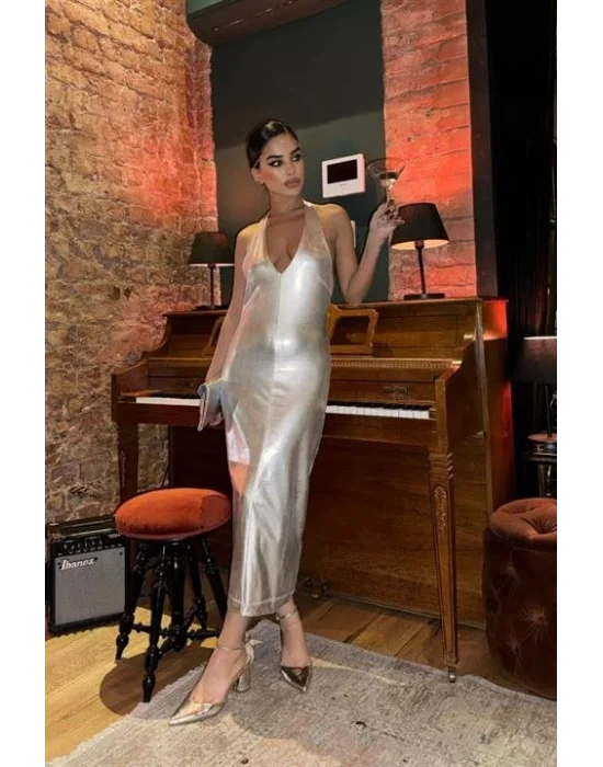 Felicia Sırt Dekolteli Elbise 2583-08