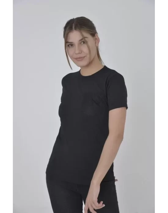 File Cepli Slim Fit T-shirt - Siyah