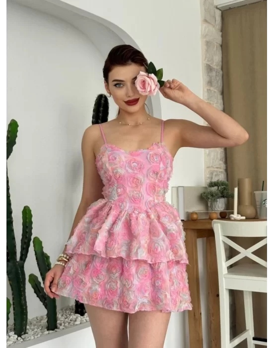 Flora İp Askılı Elbise