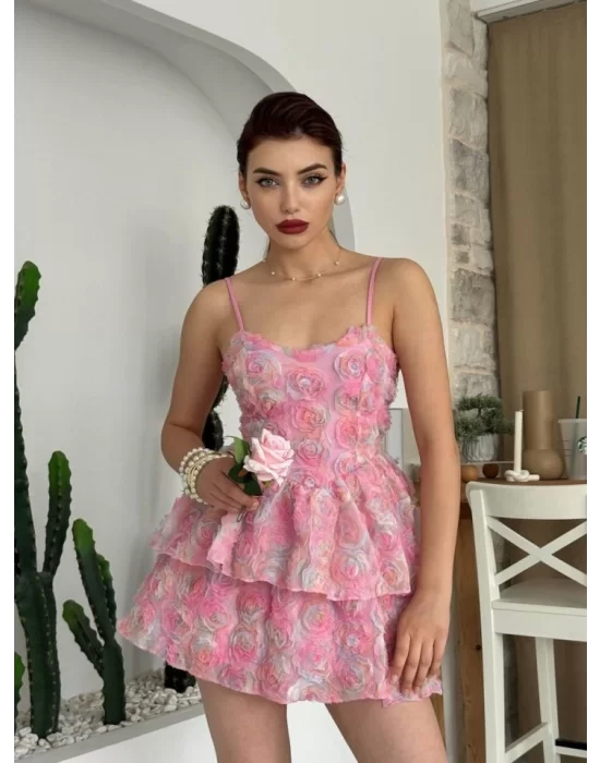 Flora İp Askılı Elbise