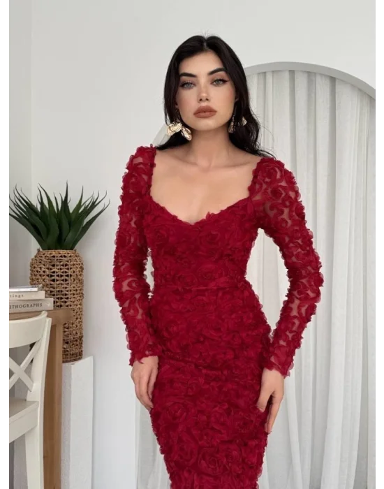 Folers Çiçek Desenli Elbise
