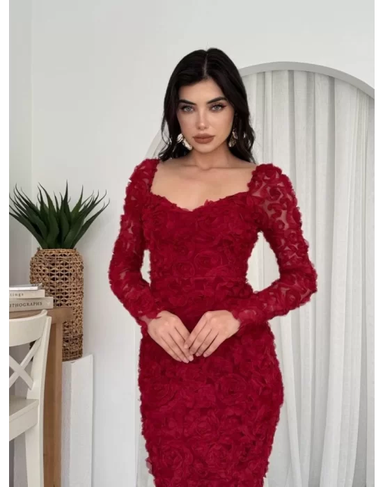 Folers Çiçek Desenli Elbise