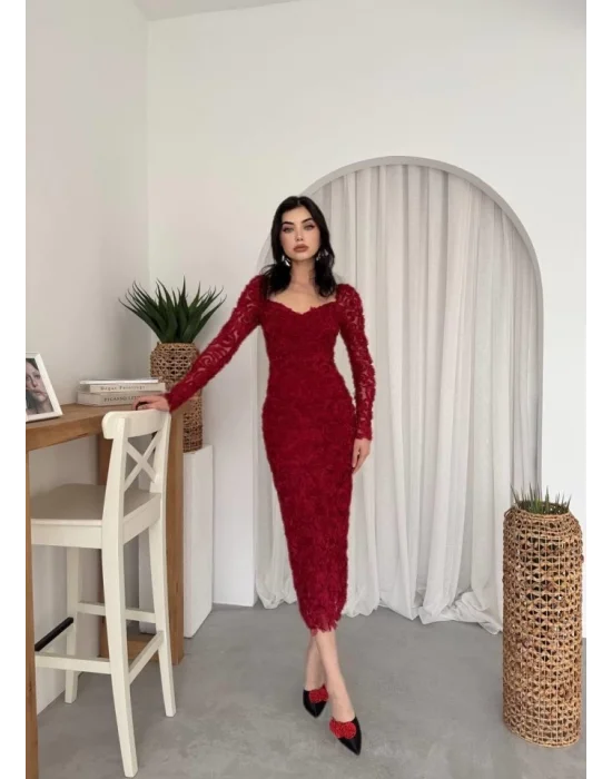 Folers Çiçek Desenli Elbise