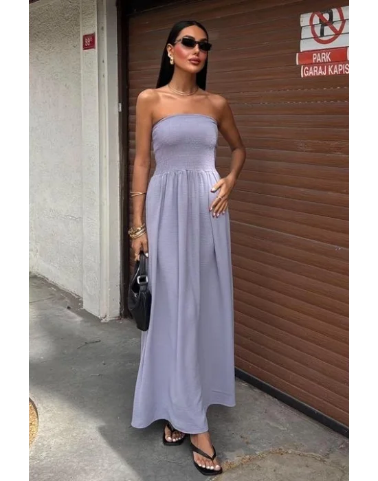 Göğsü Gipeli Straplez Elbise 2878