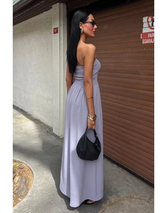 Göğsü Gipeli Straplez Elbise 2878
