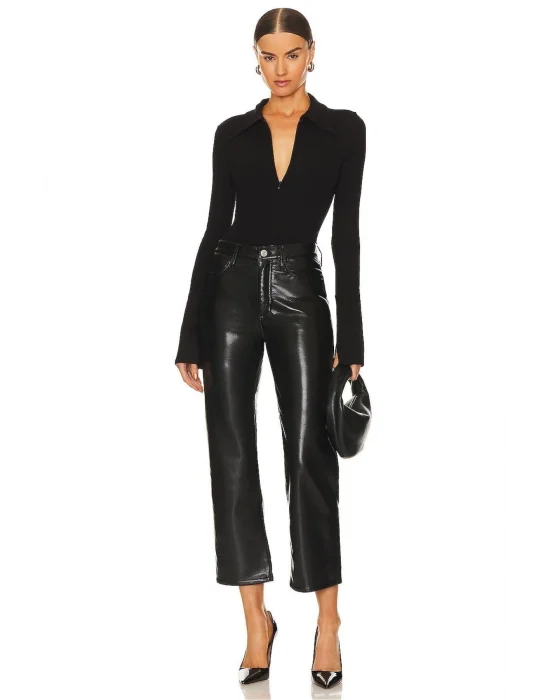 Gömlek Yaka Fermuarlı Body