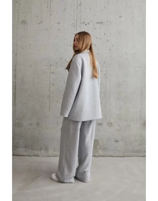 Gri 3-İplik Comfort Ceket Ve Pantolon Takım