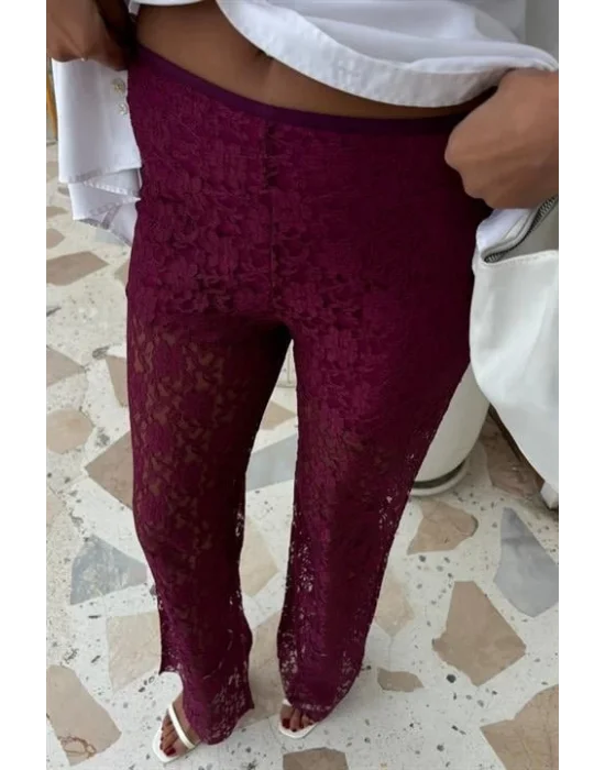 İçi Astarlı Dantel Pantolon 0081