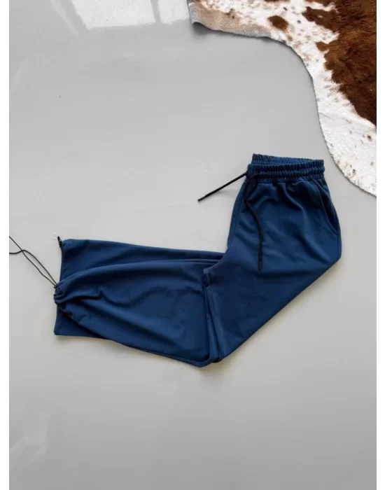 İki İplik Kumaş Baggy Alt Esofman - Turkuaz