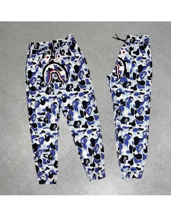 İki İplik Mevsimlik Bape Nakişli Eşofman Pantolon - Gri