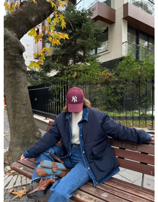 Jeans Detaylı Cıtcıtlı CEKET - Lacivert