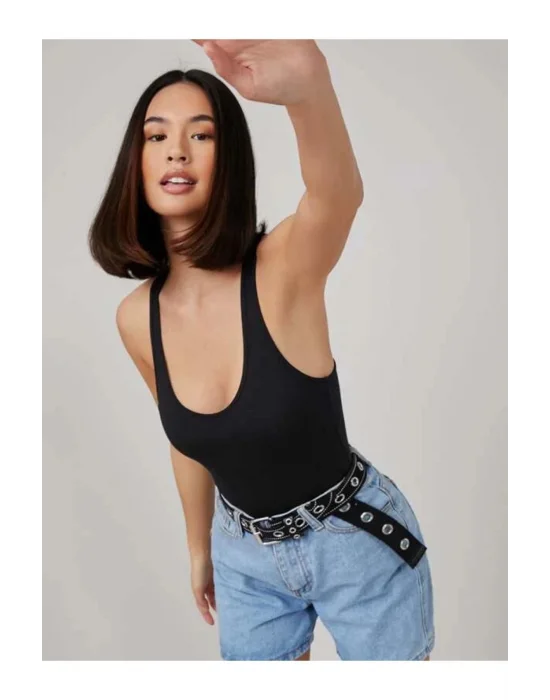 Kadın Askılı Ipek Jarse Bodysuit