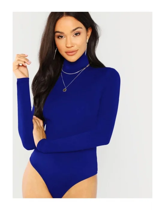 Kadın Balıkçı Yaka Ipek Jarse Bodysuit