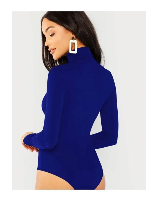 Kadın Balıkçı Yaka Ipek Jarse Bodysuit