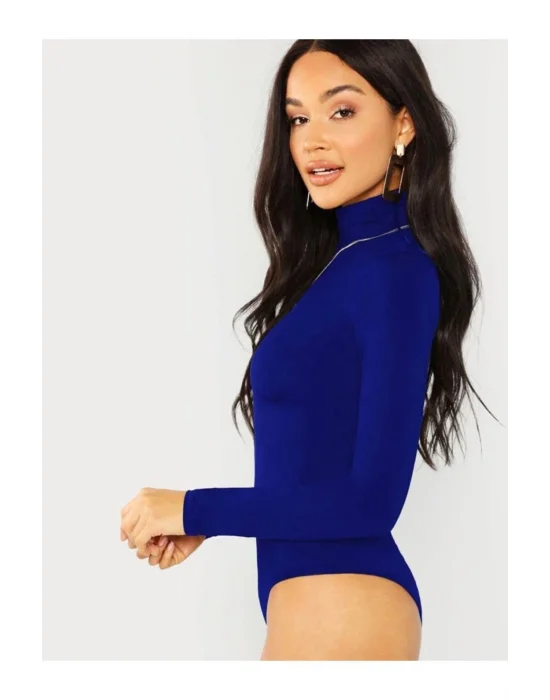 Kadın Balıkçı Yaka Ipek Jarse Bodysuit