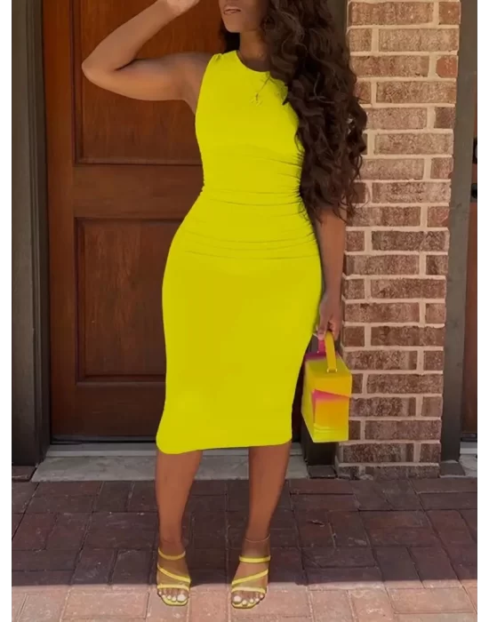 Kadın Bodycon Midi Boy Dalgıç Elbise