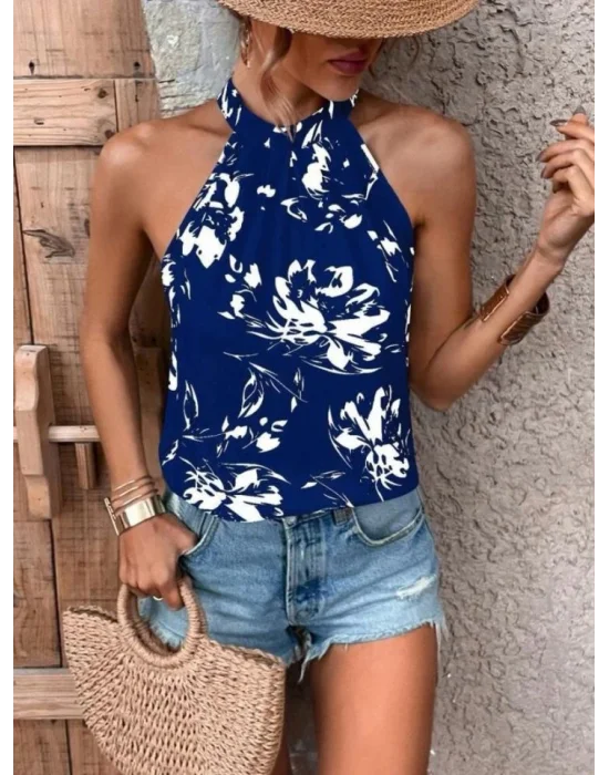 Kadın çiçek Desen Mikro Kumaş Bluz