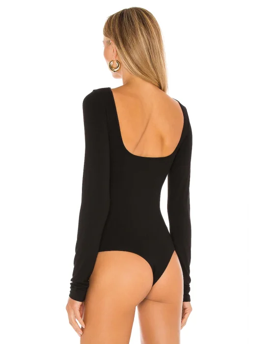 Kadın Çift Taraflı Uzun Kol Bodysuit