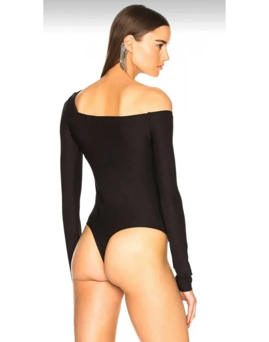 Kadın Düşük Omuz Ipek Jarse Bodysuit