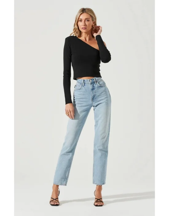 Kadın Düşük Tek Omuz Detay Ipek Jarse Bluz