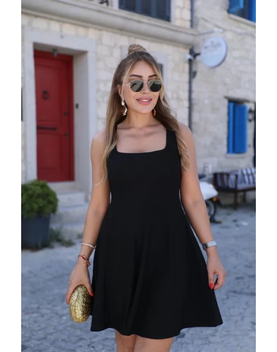 Kadın Kare Yaka Mini Elbise