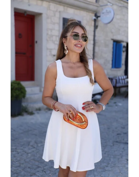 Kadın Kare Yaka Mini Elbise