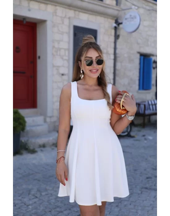 Kadın Kare Yaka Mini Elbise