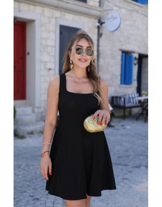 Kadın Kare Yaka Mini Elbise