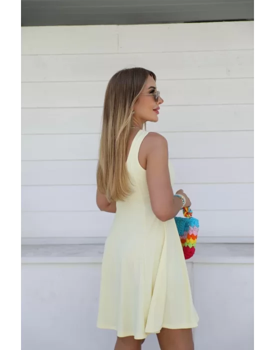 Kadın Kare Yaka Mini Elbise